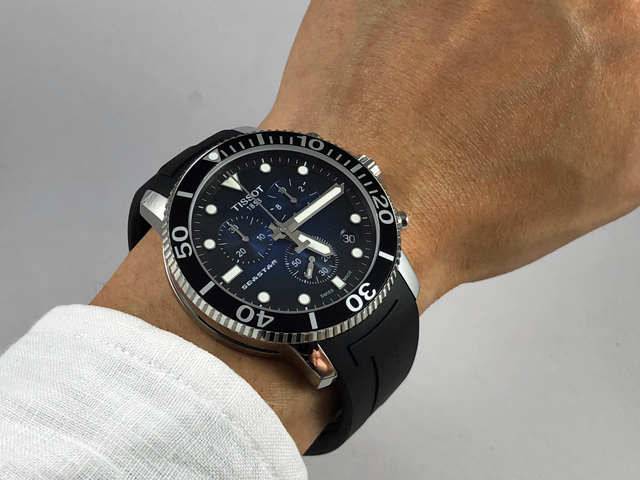 ティソ TISSOT 腕時計 メンズ T120.417.17.041.00 T-スポーツ シースター 1000 クロノグラフ 47.5mm T-SPORT SEASTAR 1000 CHRONOGRAPH クオーツ（ETA G10.212） ブルーグラデーションxブラック アナログ表示